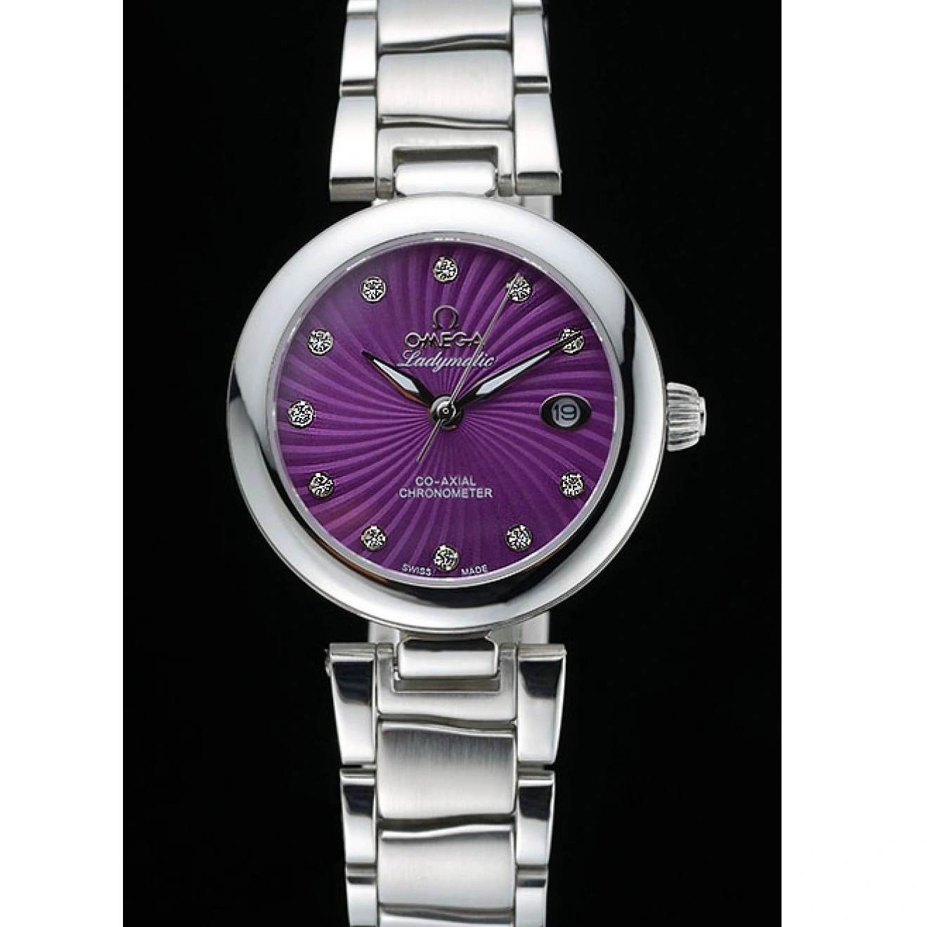 1015 Omega Ladymatic Purple Dial Stainless Steel Bracelet 622459